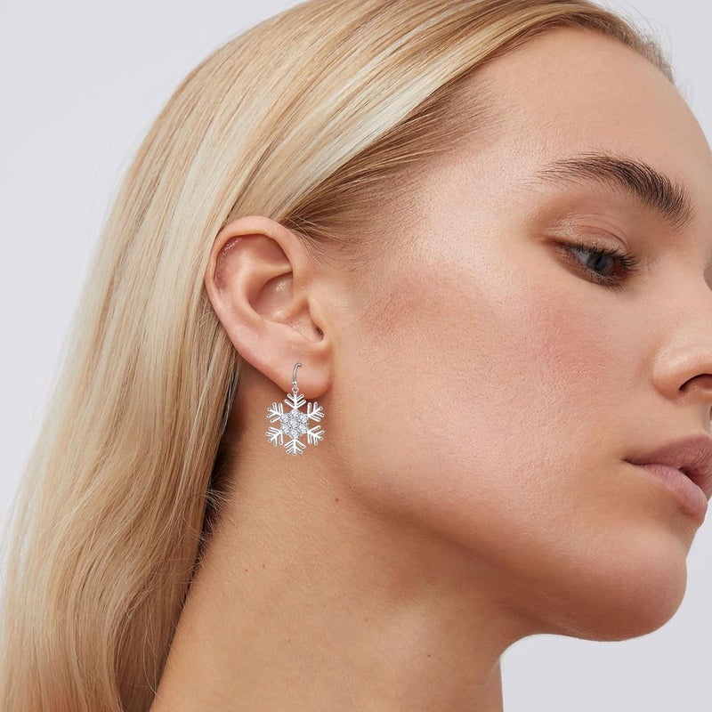 Sereney Sterling Silver Christmas Earrings for Women, Christmas Tree Earrings as Xmas Earings for Women, Snowflake Earring as Snowflake Jewelry, Hypoallergenic Earring for Girls as Christmas Gifts - Image 5